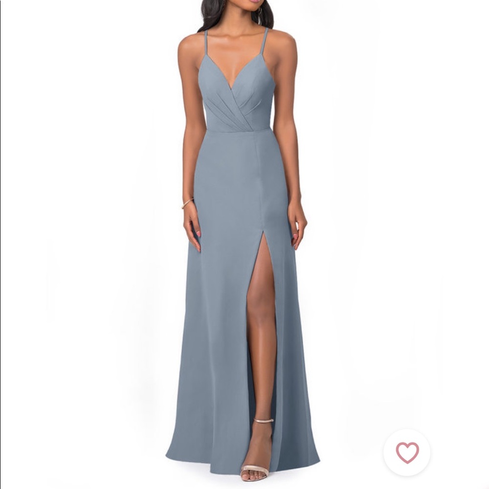 Azazie dusty blue Everleigh dress - Small